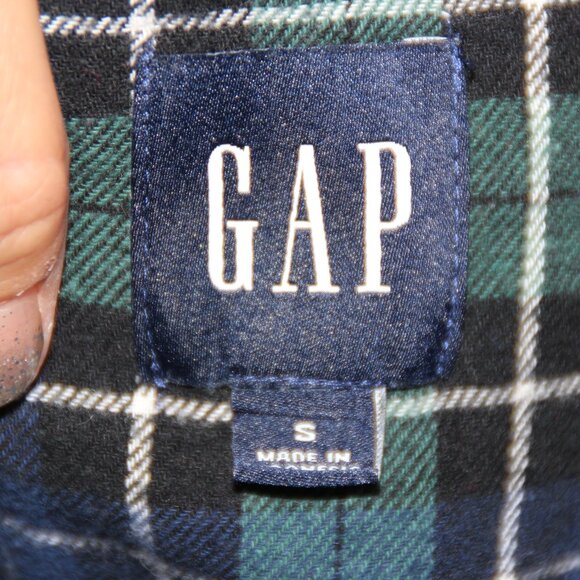 NY Jets Flannel Shirt Button Down NFL Green and Blue Size S Upcycled - Picture 6 of 8